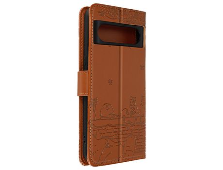 Funda Folio para Google Pixel 8 Pro, Google Pixel 8 AVIZAR Piel Marrón