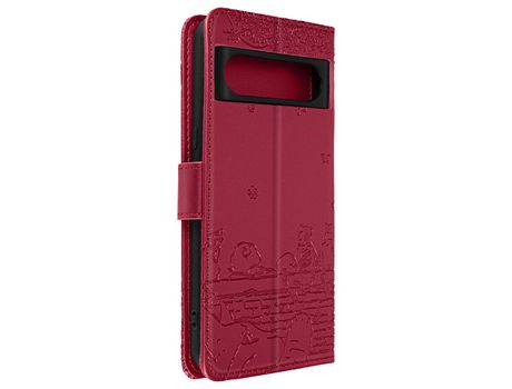 Funda Folio para Google Pixel 8 Pro, Google Pixel 8 AVIZAR Piel Rojo