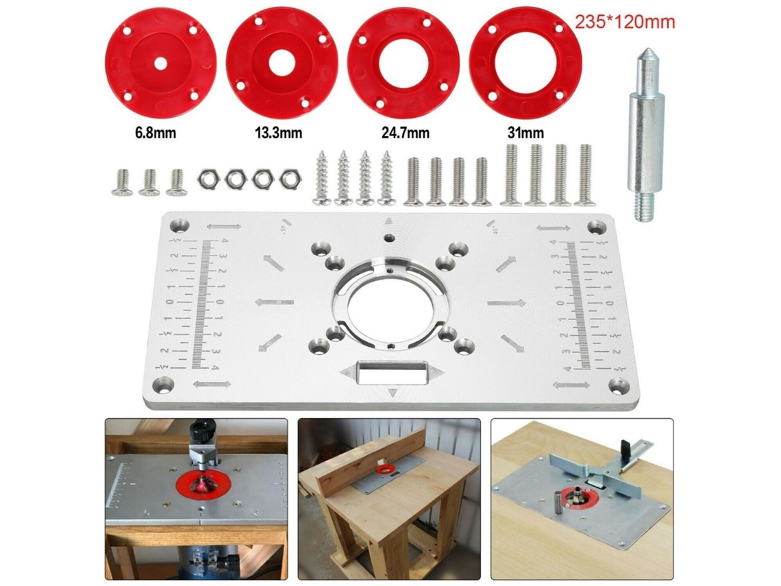 Placa De Inserción Para Mesa De Fresado Con 4 Anillos. Herramienta De Tablero Abatible Para Carpintería.
