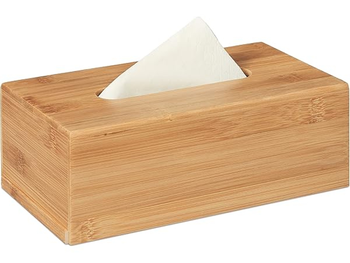 Estuche De Bambú Para Toallitas Desmaquillantes, Apto Cosméticos Y Pañuelos Papel, Recargable, Material Natural, Hogar, Moderno
