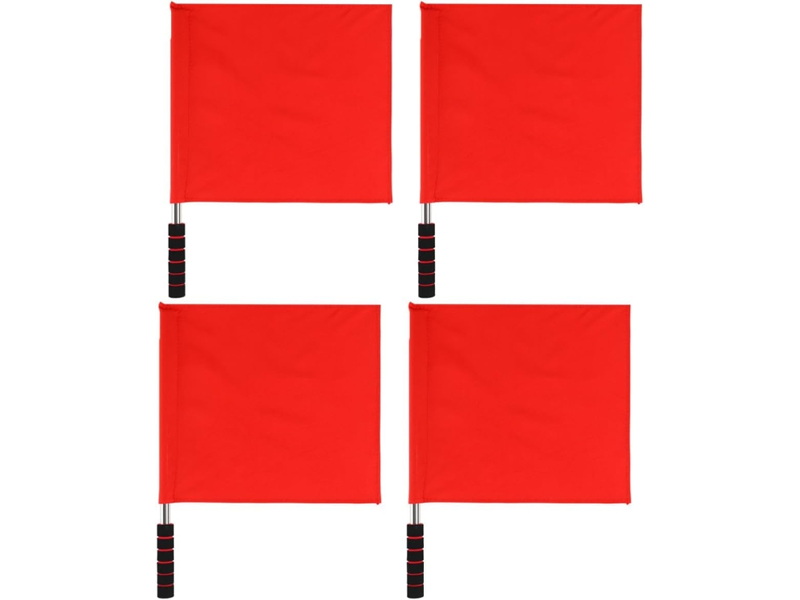 Juego De 4 Banderas Rojas De Señalización Para Árbitros, Portátiles Y Manuales Para Partidos En Carretera.