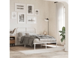 Estructura Cama Sin Colchón Con Cabecero Metal Blanco 120x190cm