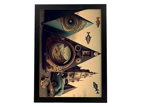 NACNIC Poster Pirámides En Estilo Surrealismo Cinematográfico Ilustraciones Y Grabados De Historieta Abstracta Y Artística A3 Marcos Negros