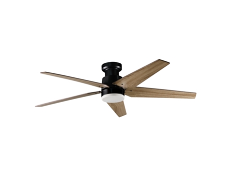 Ventilador de techo con luz y mando a distancia motor dc 6v silencioso negro d132cm XTRELAMP SOREN.