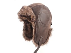 Gorro de esqui masculino Bj em couro PU, modelo Lei Feng, com proteção para orelhas, à prova d'água e resistente ao vento, ideal para caminhadas e escaladas.