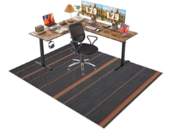 Tapete Cadeira Protetor Antiderrapante 90 X 120 Cm Piso Laminado Azulejo Azul Escritório, Chão,