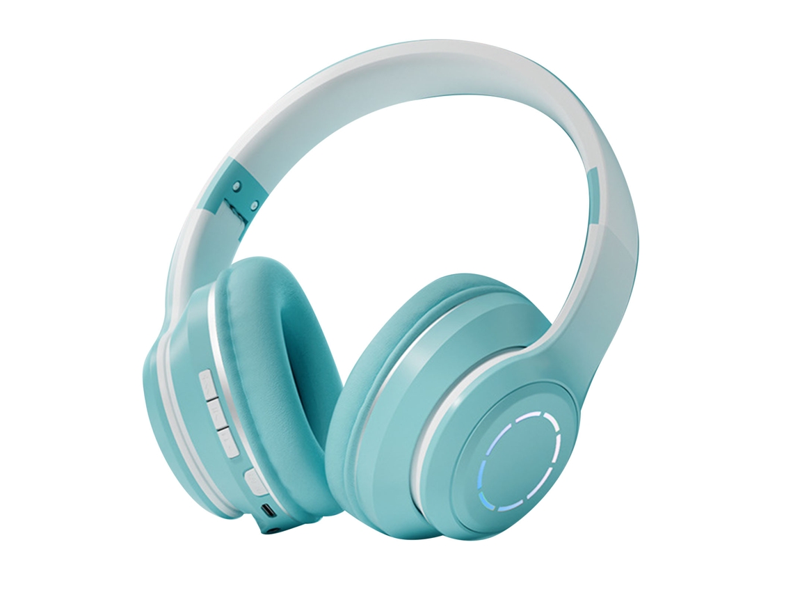 Fone De Ouvido Gaming Sem Fio Bt5.2 Almofadas Macias Luzes Coloridas Para Desktop Laptop Verde