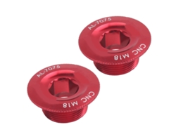 2pcs Tapa De Piñón De Bicicleta M18 Tuerca De Cubierta Antipolvo Impermeable Aluminio Para Piñones Integrados Prowheel Rojo