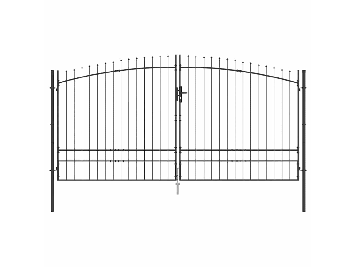 Maison Exclusive - Puerta Doble Con Cerradura Woerden Gris 400 X 249,5 Cm Acero