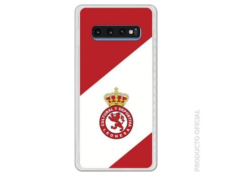 Funda Oficial Cultural y Deportiva Leonesa Escudo fondo bicolor para Samsung Galaxy S10 Plus