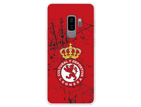 Funda Oficial Cultural y Deportiva Leonesa Escudo rojo textura Samsung Galaxy S9 Plus