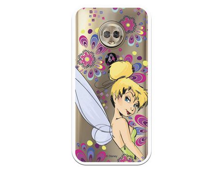 Funda Oficial Disney Campanilla Flores Transparente para Motorola Moto G6 Plus - Peter Pan