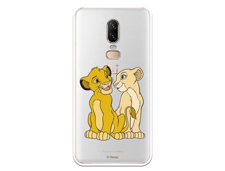 Funda Oficial Disney Simba y Nala transparente para Oneplus 6 - El Rey León