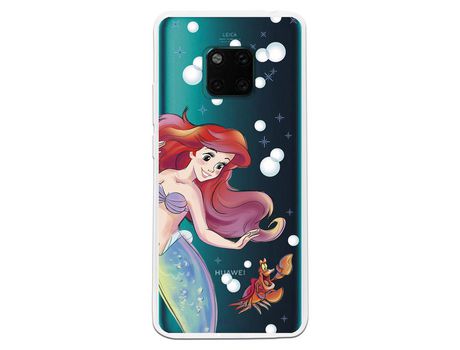 Funda Oficial Disney Sirenita y Sebastian Transparente para Huawei Mate 20 Pro - La Sirenita