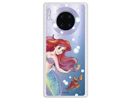 Funda para Huawei Mate 30 Pro Oficial de Disney Ariel y Sebastián Burbujas - La Sirenita