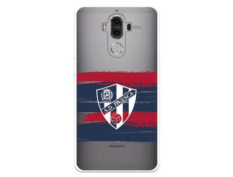 Funda para Huawei Mate 9 del Huesca Rayas Transparente - Licencia Oficial SD Huesca