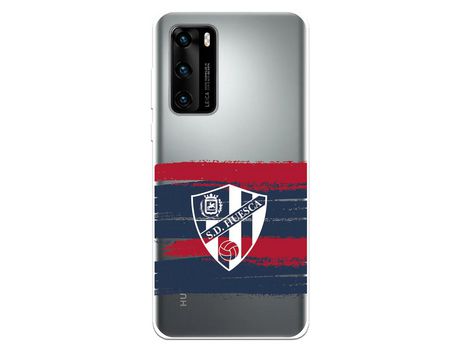 Funda para Huawei P40 del Huesca Rayas Transparente - Licencia Oficial SD Huesca
