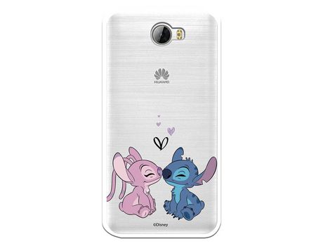 Funda para Huawei Y6 II Compact Oficial de Disney Angel & Stitch Beso - Lilo & Stitch