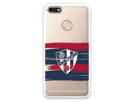 Funda para Huawei Y6 Pro 2017 del Huesca Rayas Transparente - Licencia Oficial SD Huesca