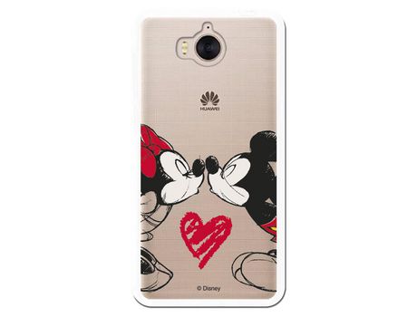 Funda para Huawei Y6 2017 Oficial de Disney Mickey y Minnie Beso - Clásicos Disney