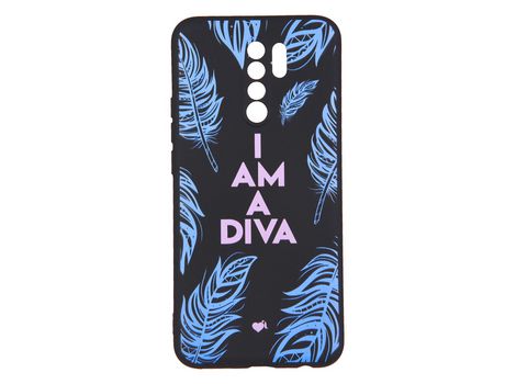 Funda I'm a Diva silicona negra para Xiaomi Redmi 9 - Oficial de La Vecina Rubia