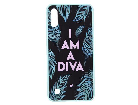Funda I'm a diva borde azul para Samsung Galaxy A10 - Oficial de La Vecina Rubia