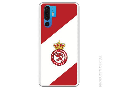 Funda Oficial Cultural y Deportiva Leonesa Escudo fondo bicolor para Huawei P30 Pro