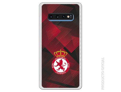 Funda Oficial Cultural y Deportiva Leonesa Escudo trama roja y negra para Samsung Galaxy S10 Plus