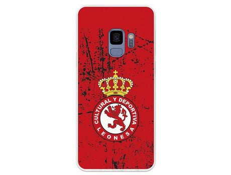 Funda Oficial Cultural y Deportiva Leonesa Escudo rojo textura Samsung Galaxy S9