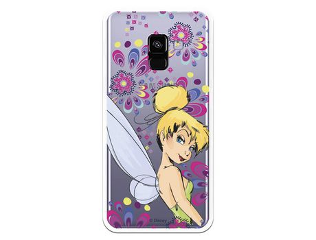 Funda Oficial Disney Campanilla Flores Transparente para Samsung Galaxy A8 2018 - Peter Pan