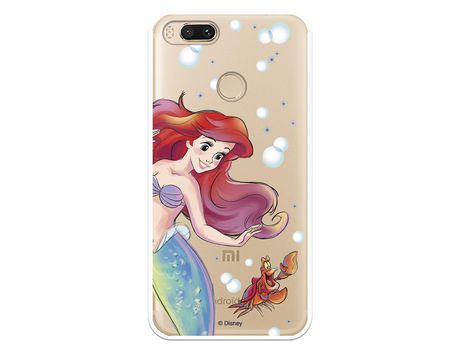 Funda Oficial Disney Sirenita y Sebastian Transparente para Xiaomi Mi A1 - La Sirenita