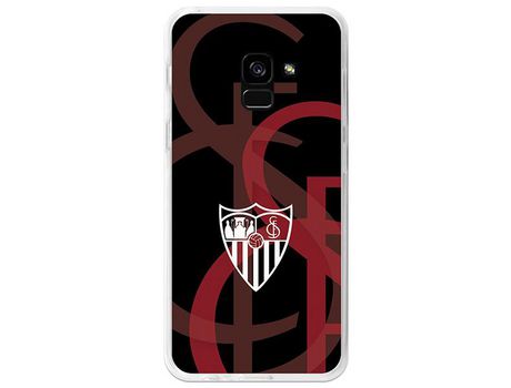 Funda Oficial Sevilha escudo Blanco fondo escudo para Samsung Galaxy A8 2018