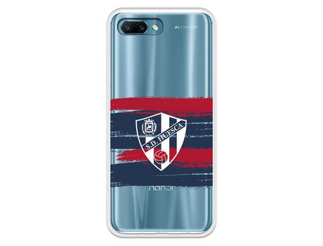 Funda para Huawei Honor 10 del Huesca Rayas Transparente - Licencia Oficial SD Huesca