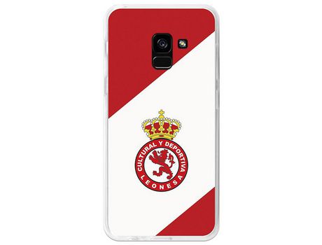 Funda Oficial Cultural y Deportiva Leonesa Escudo fondo bicolor Samsung Galaxy A8 2018