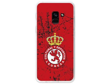 Funda Oficial Cultural y Deportiva Leonesa Escudo rojo textura Samsung Galaxy A8 2018
