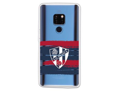Funda para Huawei Mate 20 del Huesca Rayas Transparente - Licencia Oficial SD Huesca