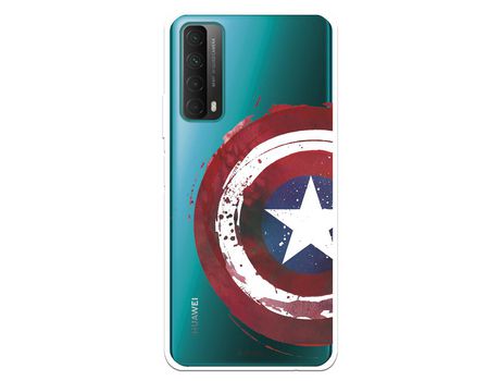Funda para Huawei P Smart 2021 Oficial de Marvel Capitan America Escudo Transparente