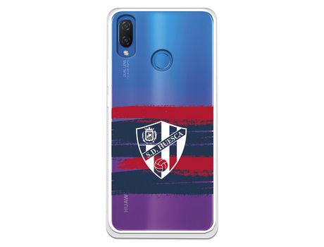 Funda para Huawei P Smart Plus del Huesca Rayas Transparente - Licencia Oficial SD Huesca