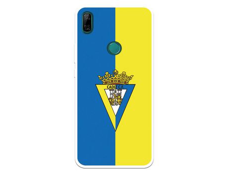 Funda para Huawei P Smart Z del Cádiz Escudo Fondo Bicolor - Licencia Oficial