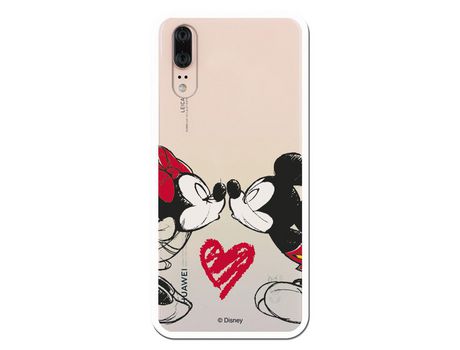 Funda para Huawei P20 Oficial de Disney Mickey y Minnie Beso - Clásicos Disney