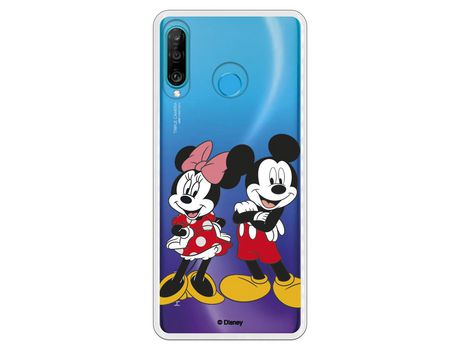 Funda para Huawei P30 Lite Oficial de Disney Mickey y Minnie Posando - Clásicos Disney