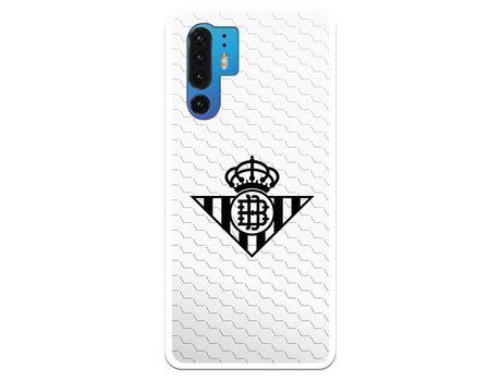 Funda para Huawei P30 Pro del Betis Escudo Negro Fondo Red - Licencia Oficial