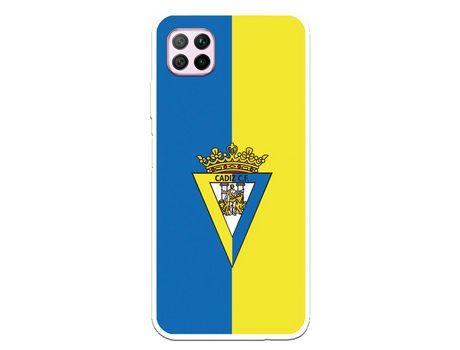 Funda para Huawei P40 Lite del Cádiz Escudo Fondo Bicolor - Licencia Oficial