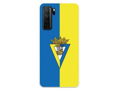 Funda para Huawei P40 Lite 5G del Cádiz Escudo Fondo Bicolor - Licencia Oficial