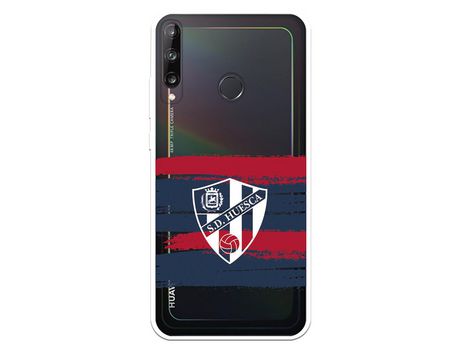 Funda para Huawei P40 Lite E del Huesca Rayas Transparente - Licencia Oficial SD Huesca