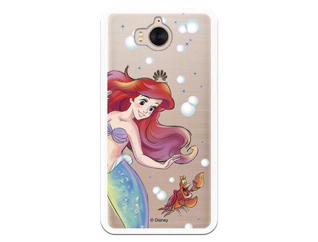 Funda Oficial Disney Sirenita y Sebastian Transparente para Huawei Y6 2017 - La Sirenita