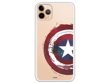 Funda para iPhone 11 Pro Max Oficial de Marvel Capitan America Escudo Transparente
