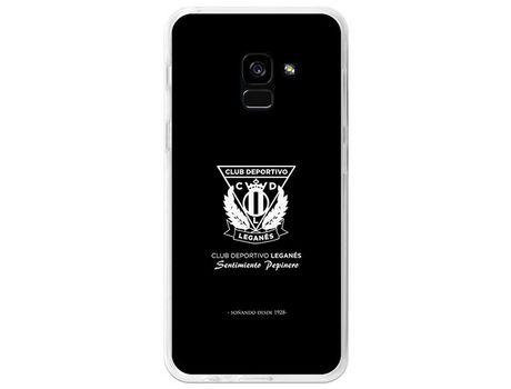 Funda Oficial Leganés escudo blanco sobre fondo negro Samsung Galaxy A8 2018