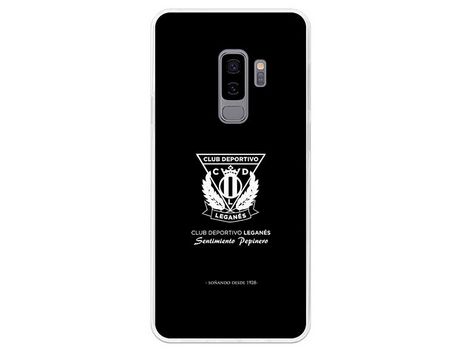 Funda Oficial Leganés escudo blanco sobre fondo negro Samsung Galaxy S9 Plus