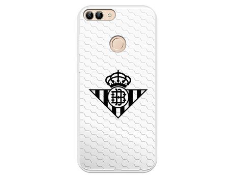 Funda para Huawei P Smart del Betis Escudo Negro Fondo Red - Licencia Oficial